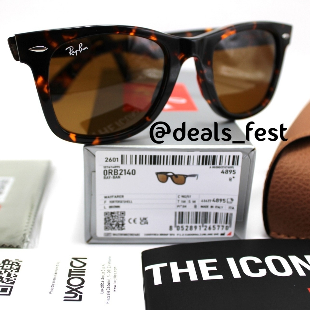 Model Display Ray-Ban Wayfarer Brown Tortoise RB2140 - Picture 2 of 16